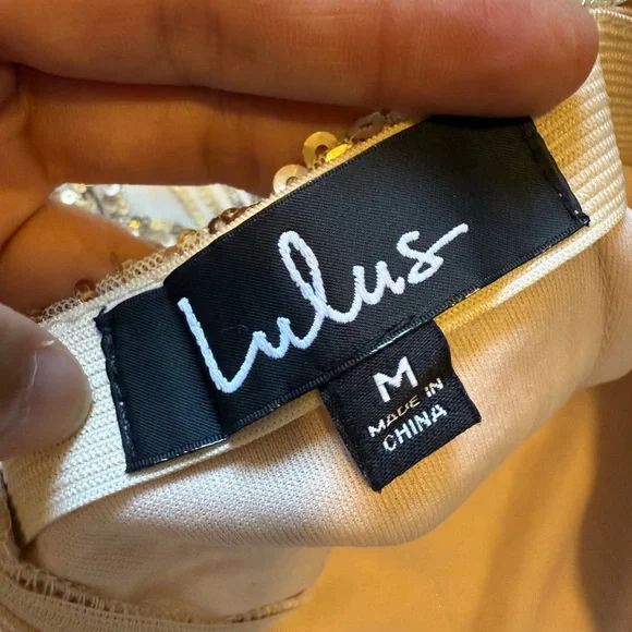 Lulu's Gold Embellished Pencil Skirt-Size M - Picture 10 of 11